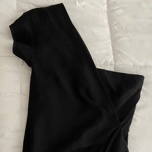Victoria Beckham Black one Shoulder Dress Linen